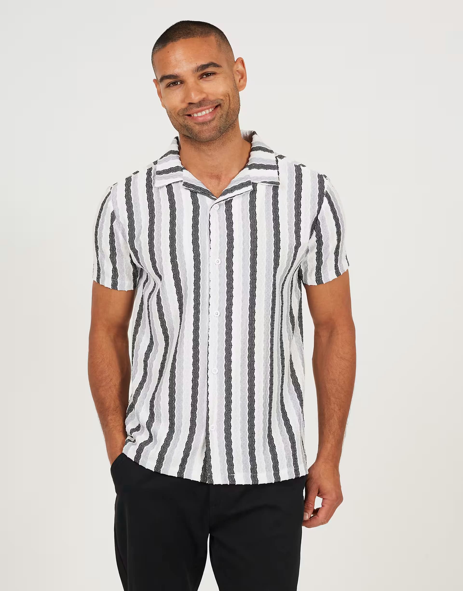 ASOS Brave Soul Revere collar shirt in white