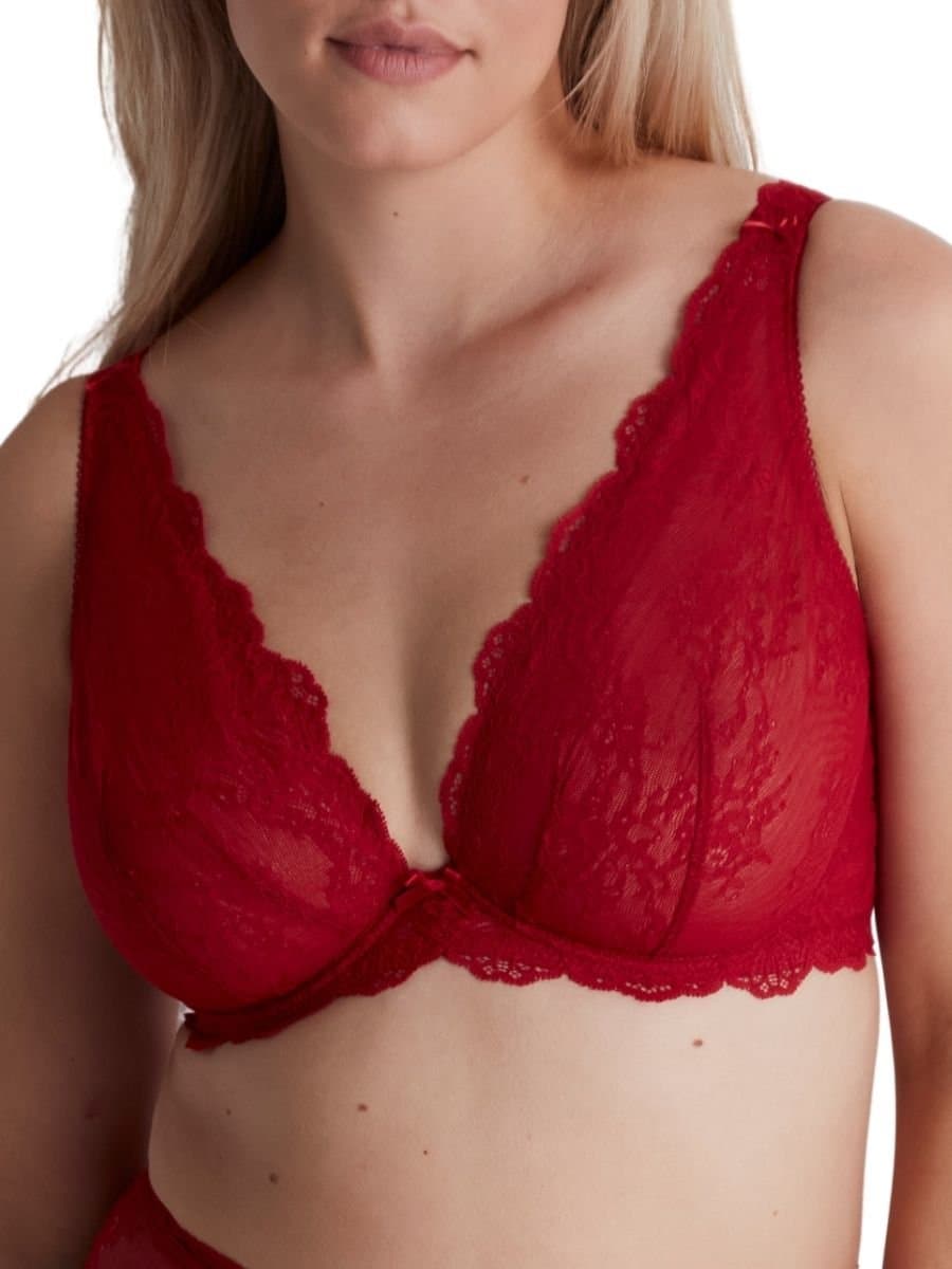 Aubade Aubade Women's Danse Des Sens Comfort Triangle Plunge Bra in Red
