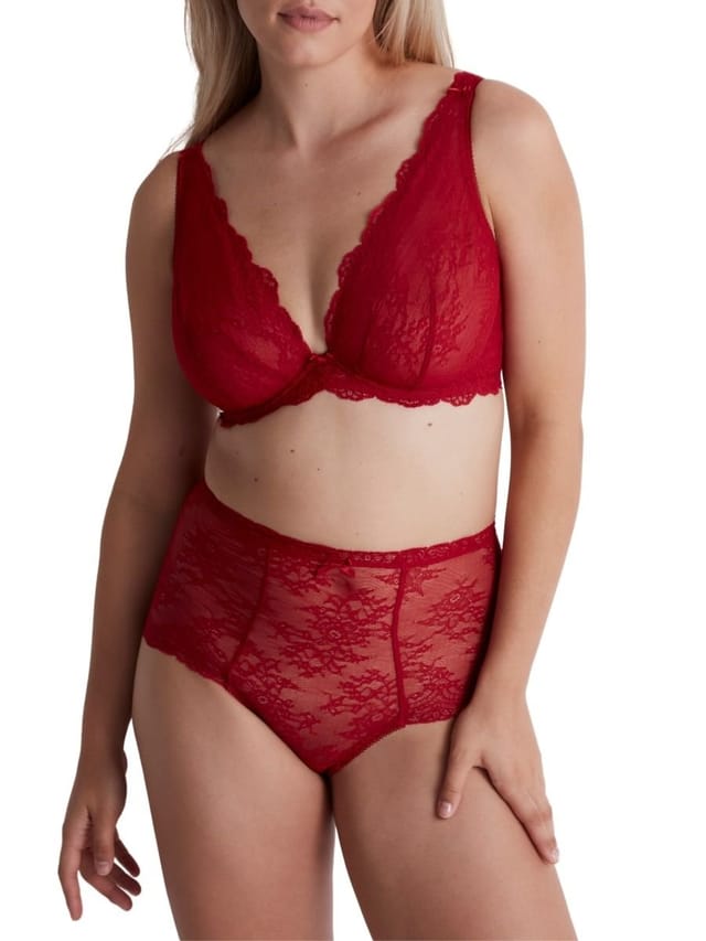 Aubade Aubade Women's Danse Des Sens Comfort Triangle Plunge Bra in Red - 3