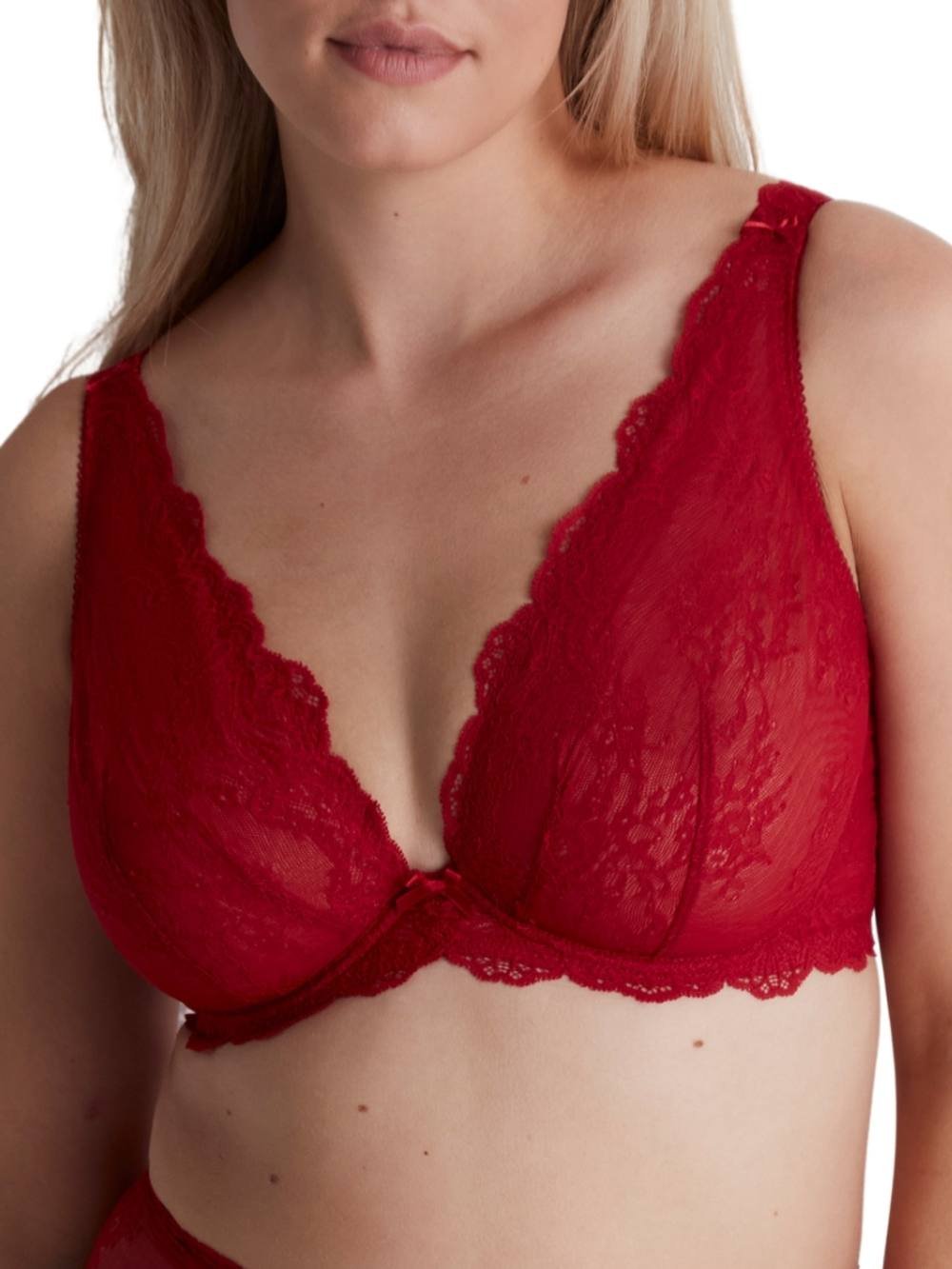 Aubade Aubade Women's Danse Des Sens Comfort Triangle Plunge Bra in Red - 4