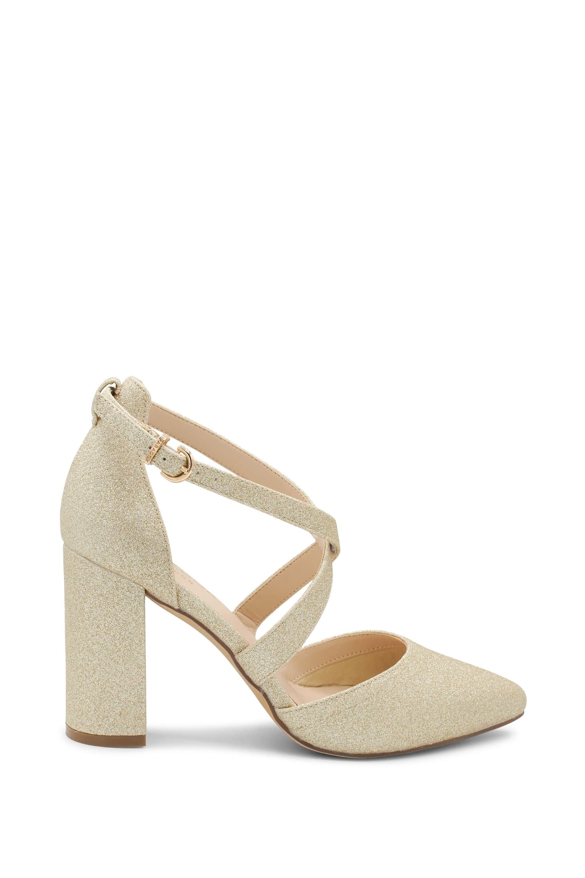 Paradox London Paradox London Gold Glitter High Heel Court Shoe