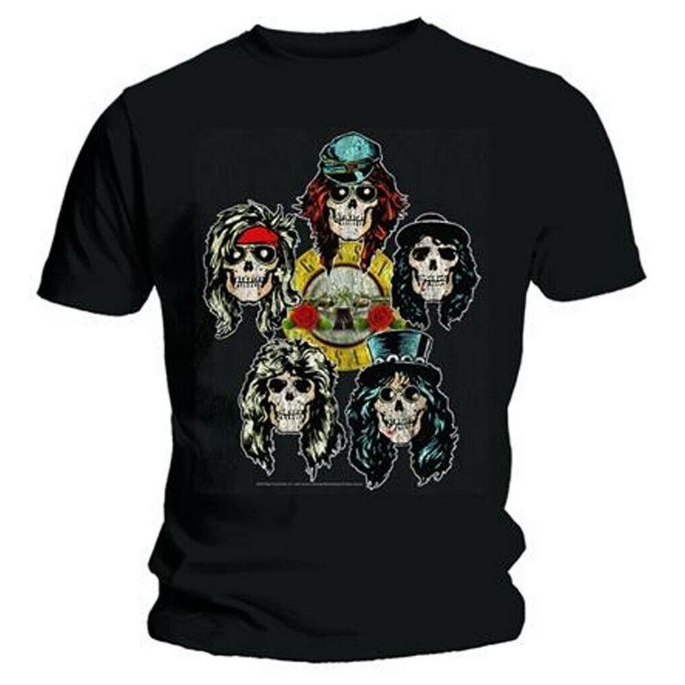 Guns N Roses Guns N Roses Men's Vintage Heads T-Shirt in Black - 3
