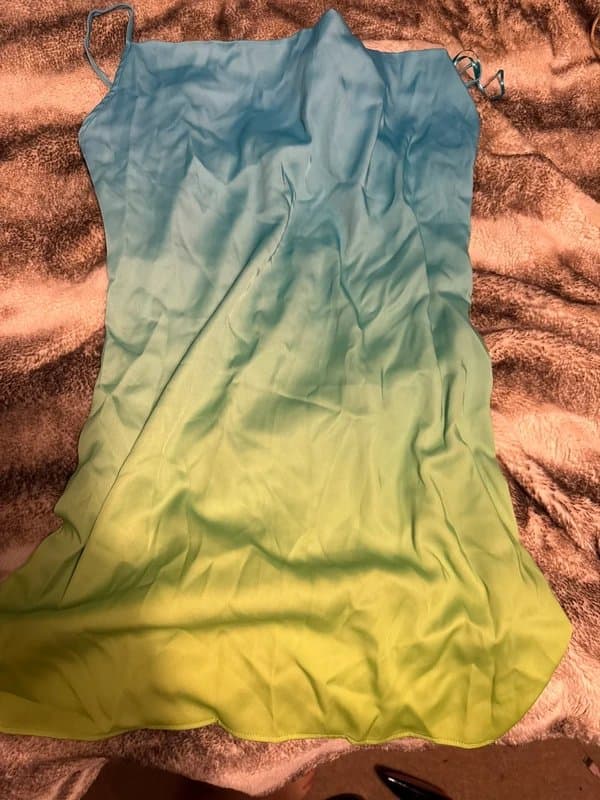 Bershka Bershka summer satin light blue/green dress