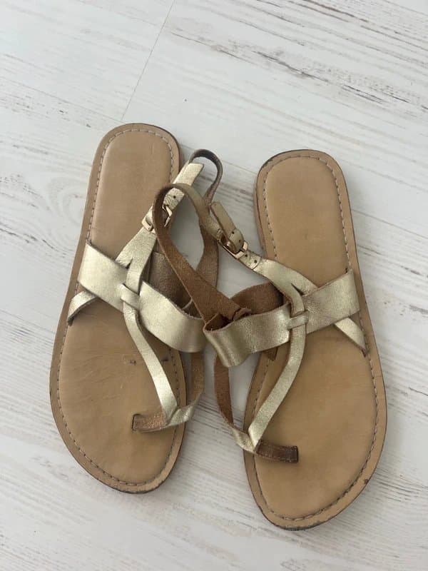 New Look New Look Gold Leather Sandals