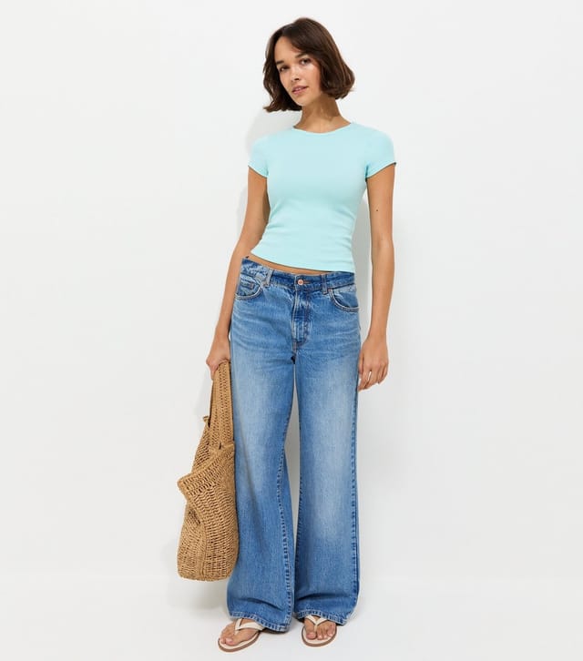 New Look Women's Blue Baby Tee T-Shirt New Look - 3