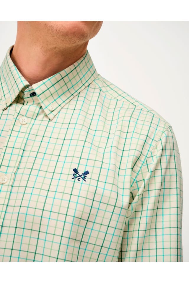Crew Clothing Crew Clothing Men's Tattersal Twill Shirt in Stone - 3