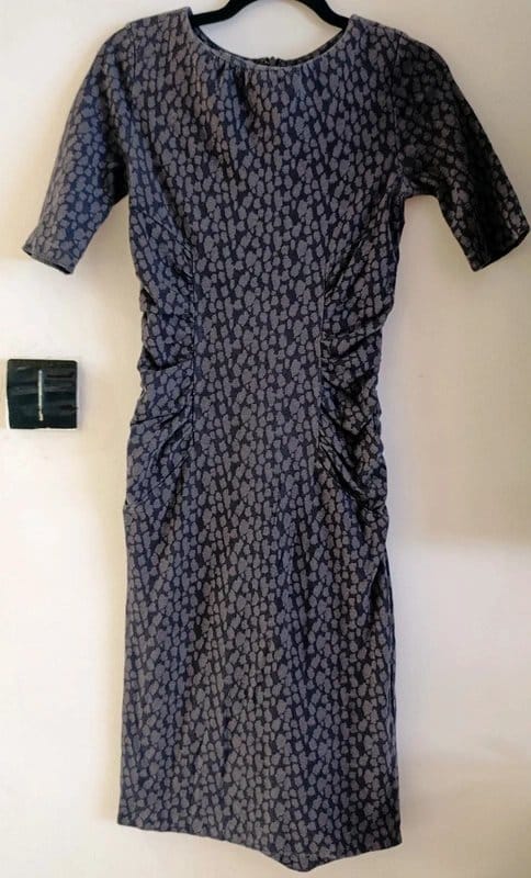 Hobbs London Grey Textured Pencil Dress UK 8