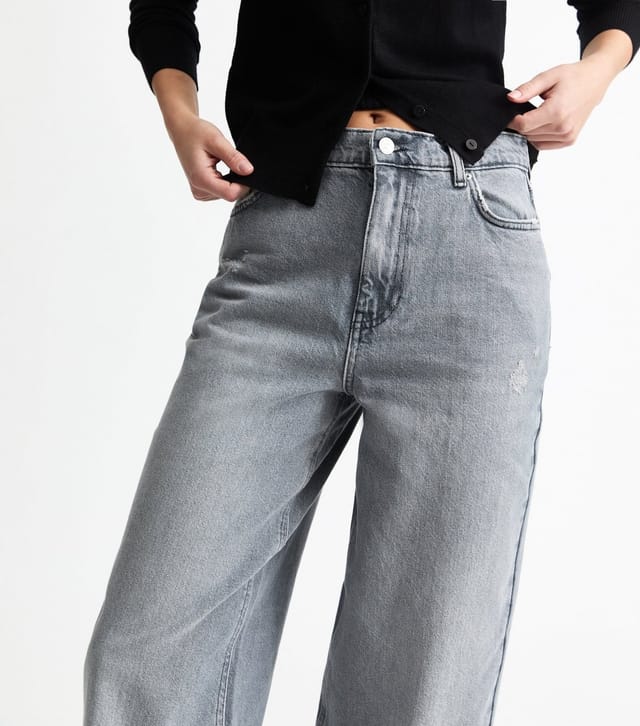 New Look Women's Grey Relaxed Turn Up Jeans New Look - 2