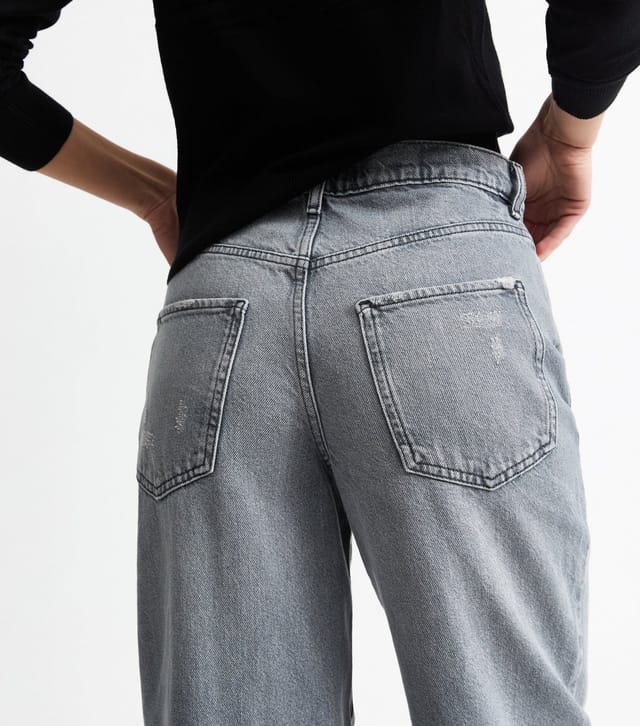 New Look Women's Grey Relaxed Turn Up Jeans New Look - 3