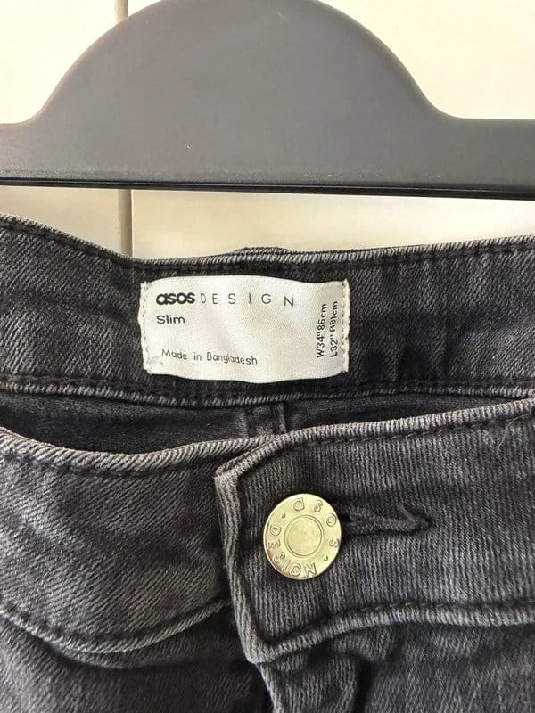 ASOS DESIGN Washed Black Slim Fit Jeans