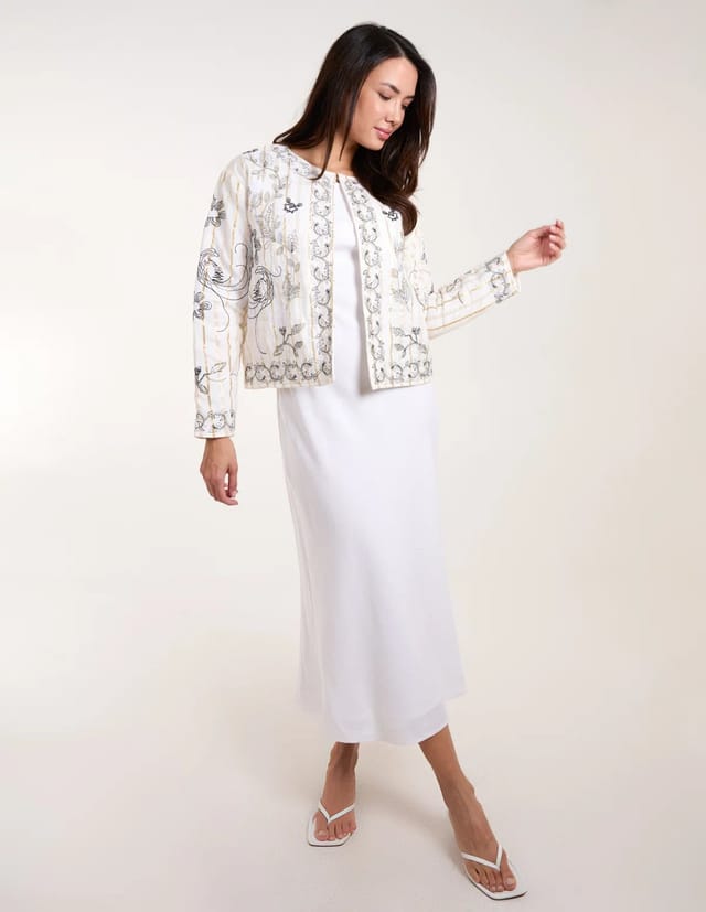 Blue Vanilla Embroidered Quilted Jacket - 2