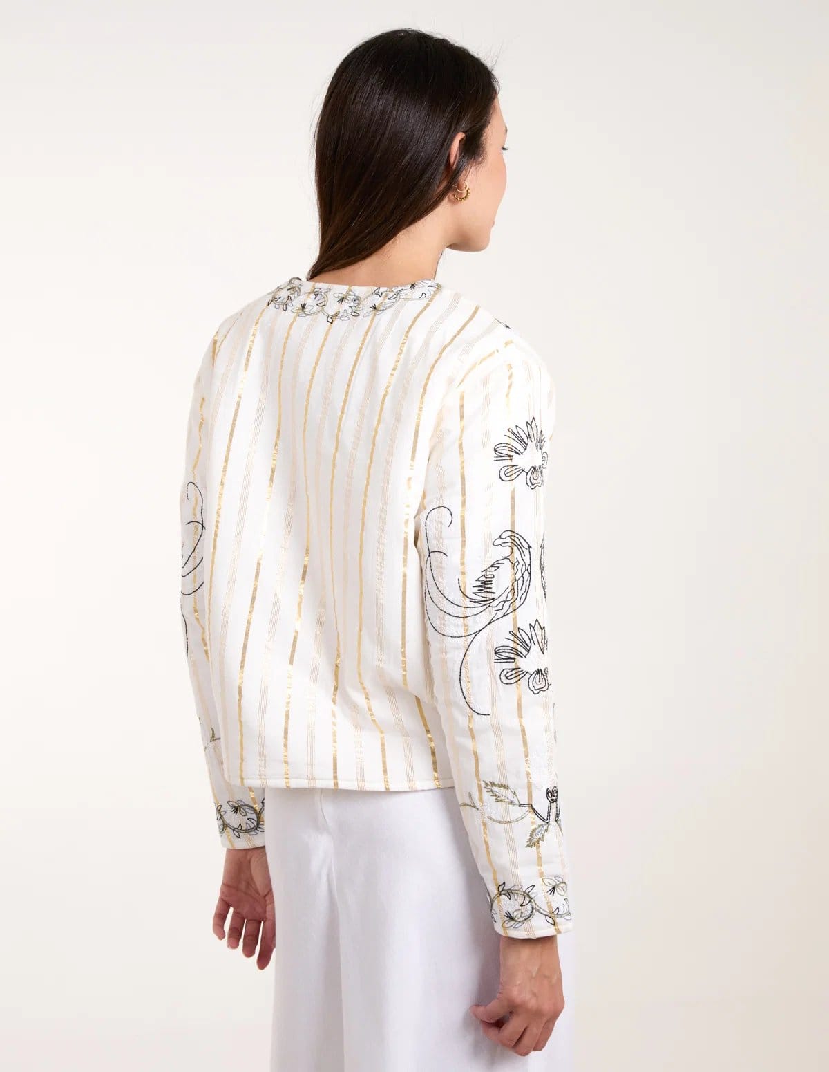 Blue Vanilla Embroidered Quilted Jacket - 4