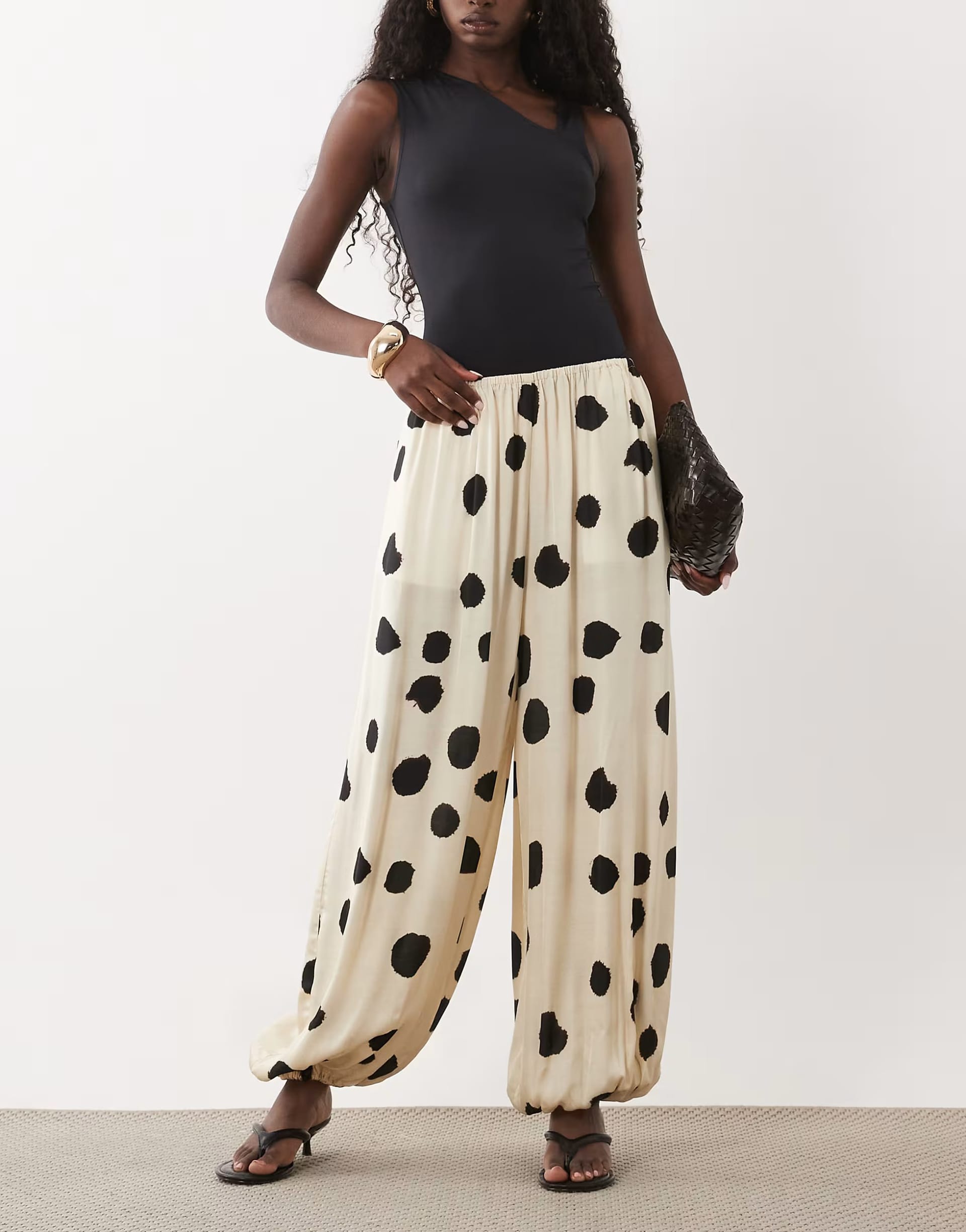 ASOS Polka Dot Balloon Cuff Hem Trousers