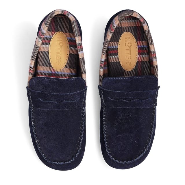 Hotter Hotter Men's 'Solace' Slippers in Dark Navy - 3