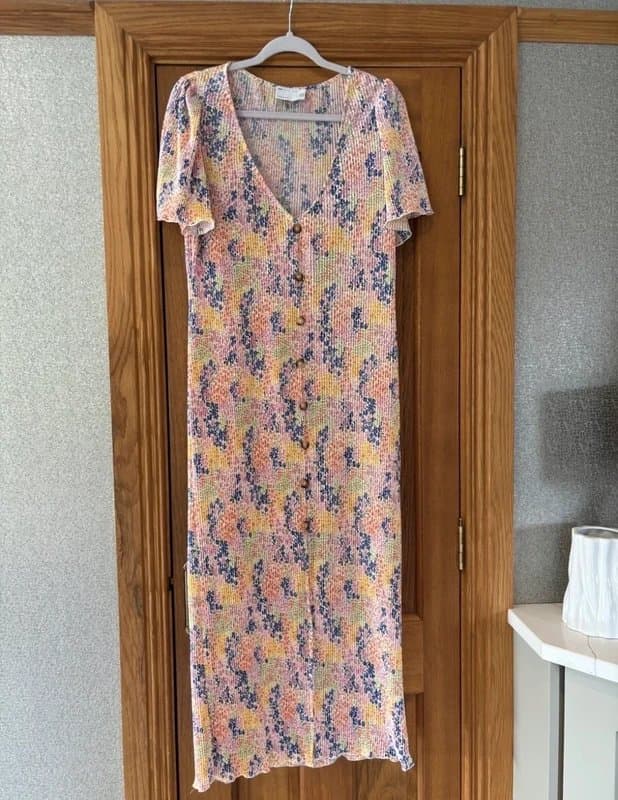 ASOS Ladies Asos Design Pink Midi Dress Size 14