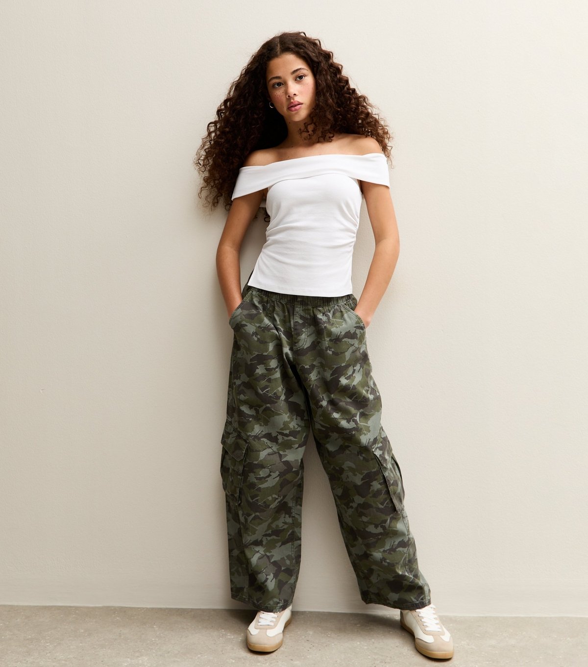 New Look Girls' White Ruched Side Bardot Top New Look - 3