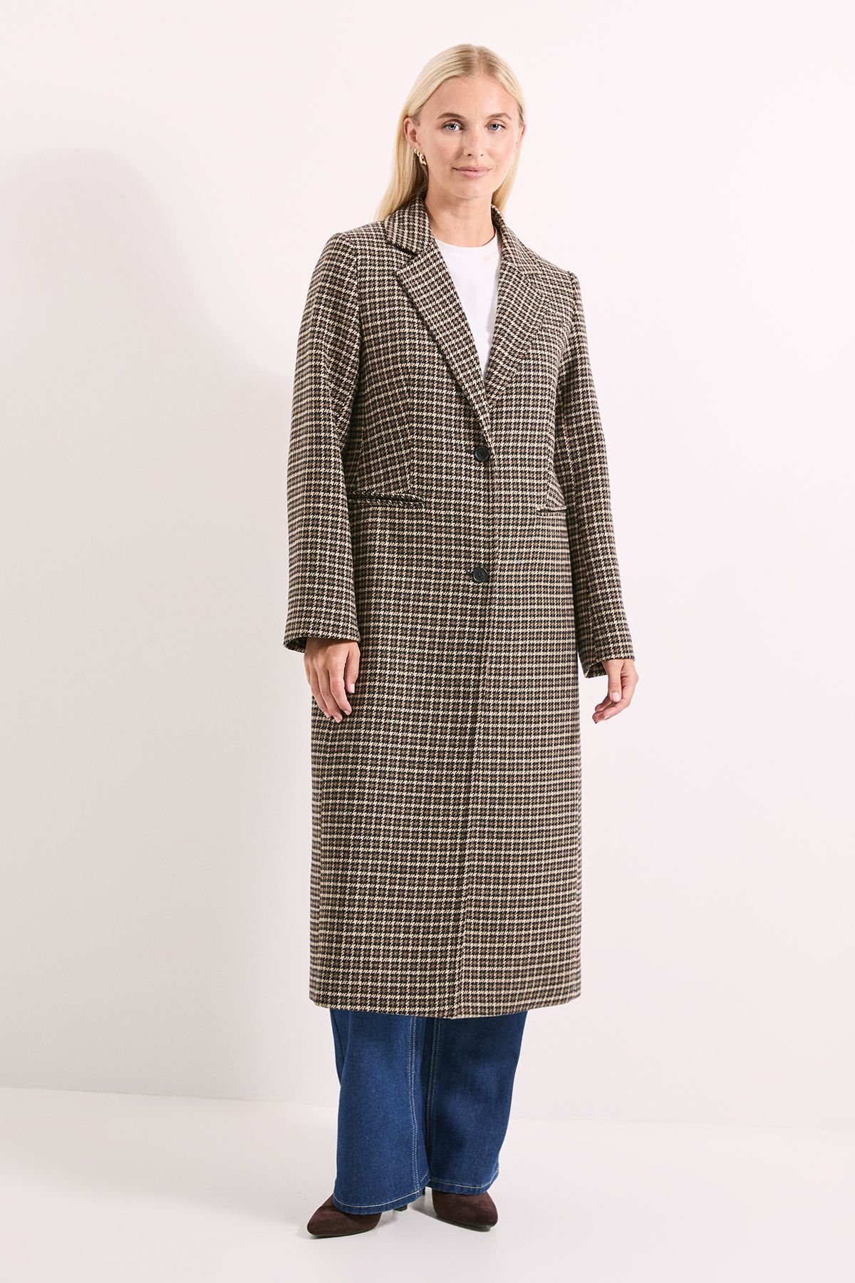 Wallis Wallis Women's Principles by Check Button Coat - 4