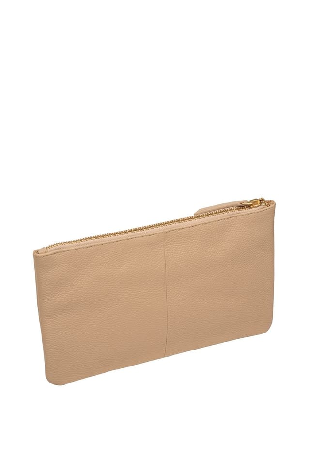 Pure Luxuries London Pure Luxuries London Women's 'Emalia' Leather Clutch Bag in Natural - 2