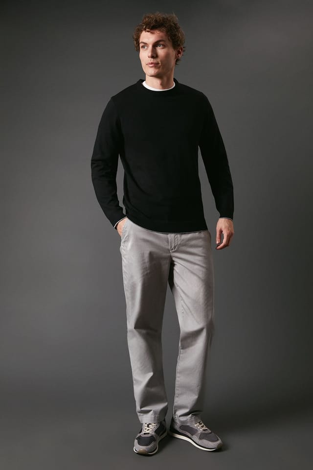 Maine Maine Men's Pale Grey Premium Chino Trousers - 2