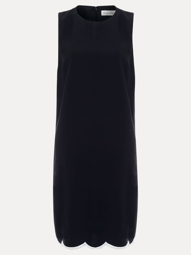 Phase Eight Phase Eight Women's Marta Scalloped Hem Shift Dress in Black - 2