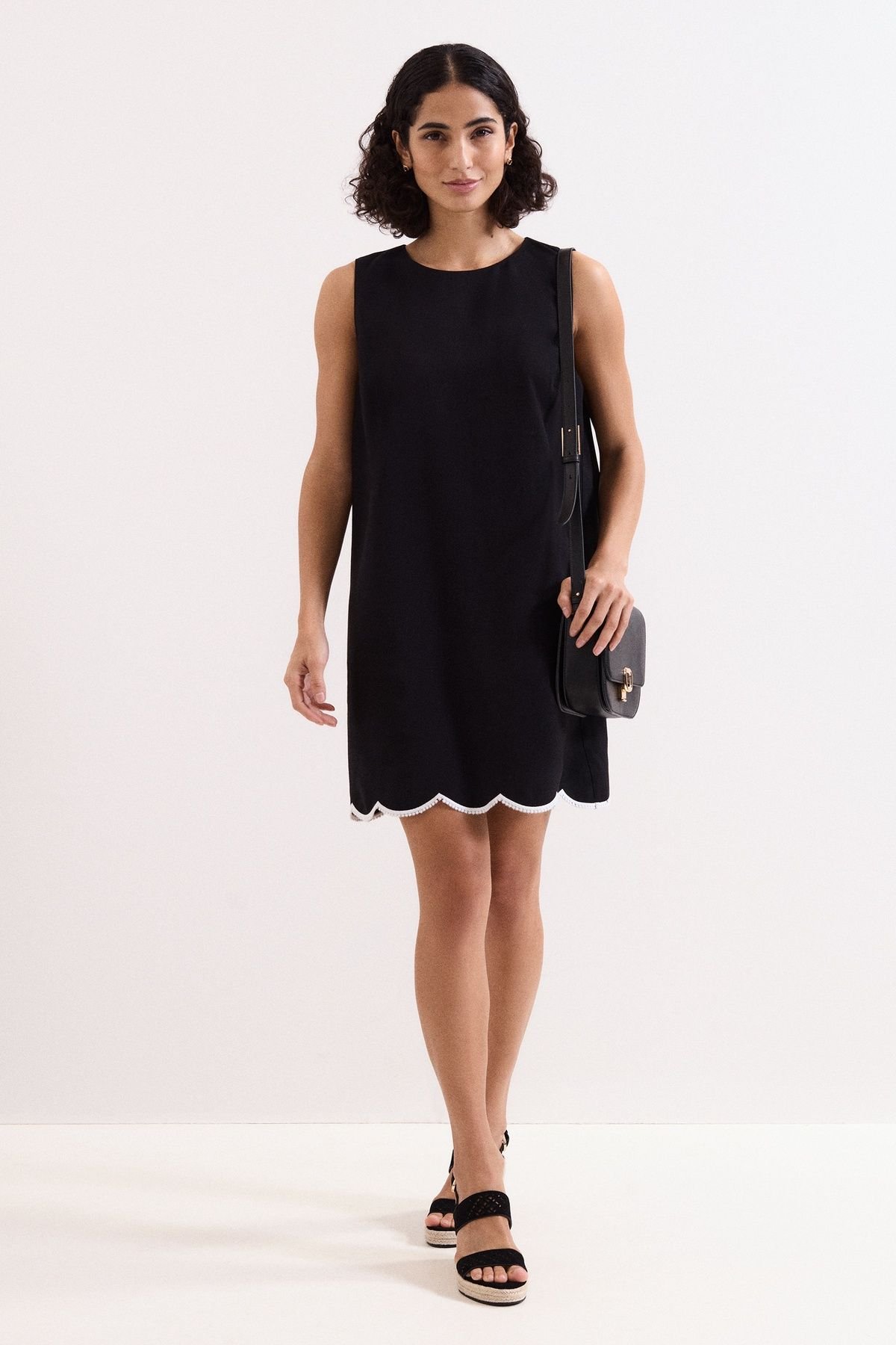 Phase Eight Phase Eight Women's Marta Scalloped Hem Shift Dress in Black - 3