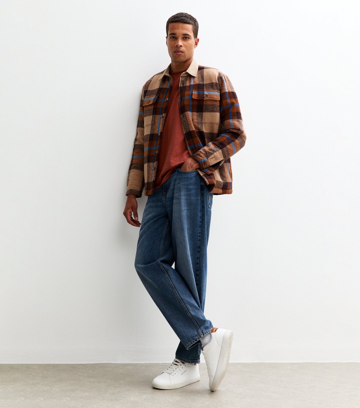 New Look Men's Rust Oversized Crew Neck T-Shirt New Look - 3