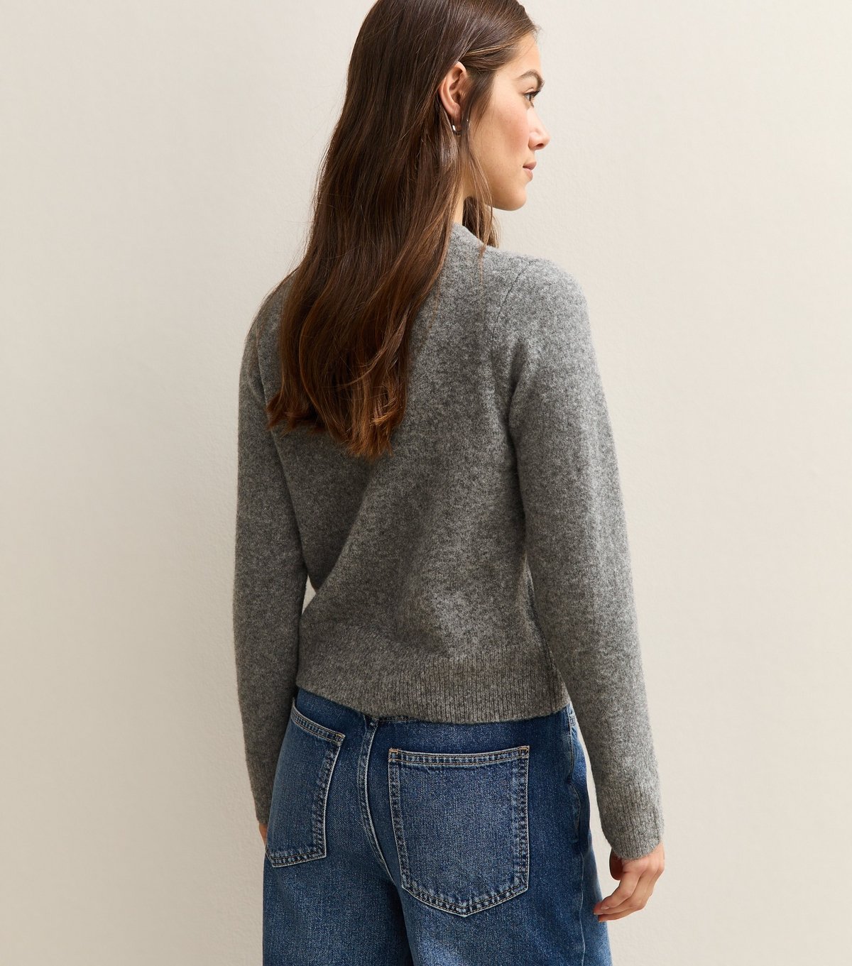 New Look Women's Petite Mid Grey Knit Crew Neck Jumper New Look - 4