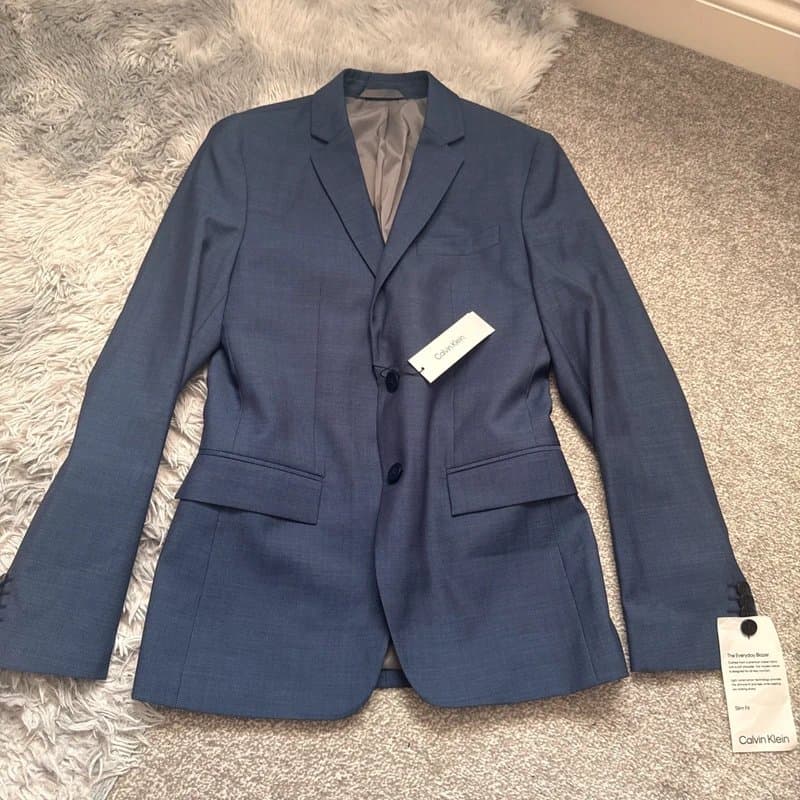 Calvin Klein BNWT Calvin Klein Mens Birdseye Wool 44 Slim Fit Everyday Blazer