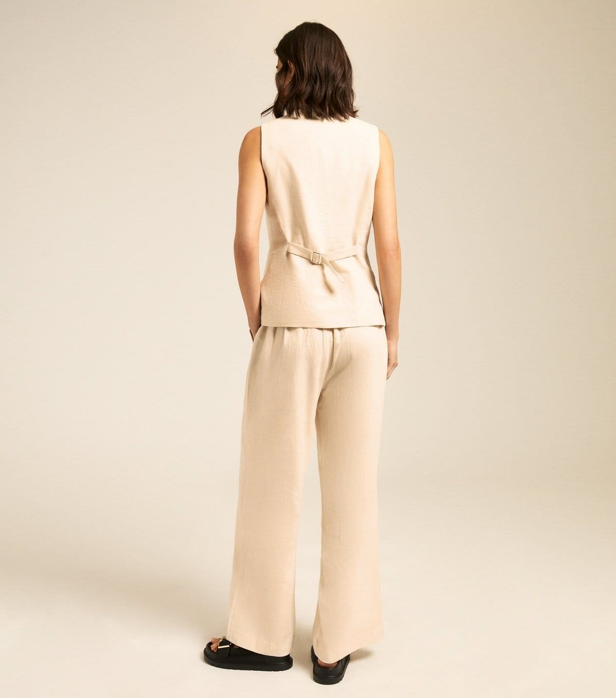 New Look Women's Stone Linen Blend Wide Leg Trousers New Look - 4