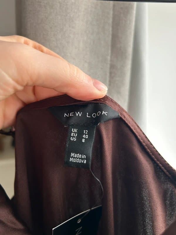 New Look Brown Silk/Satin Dress