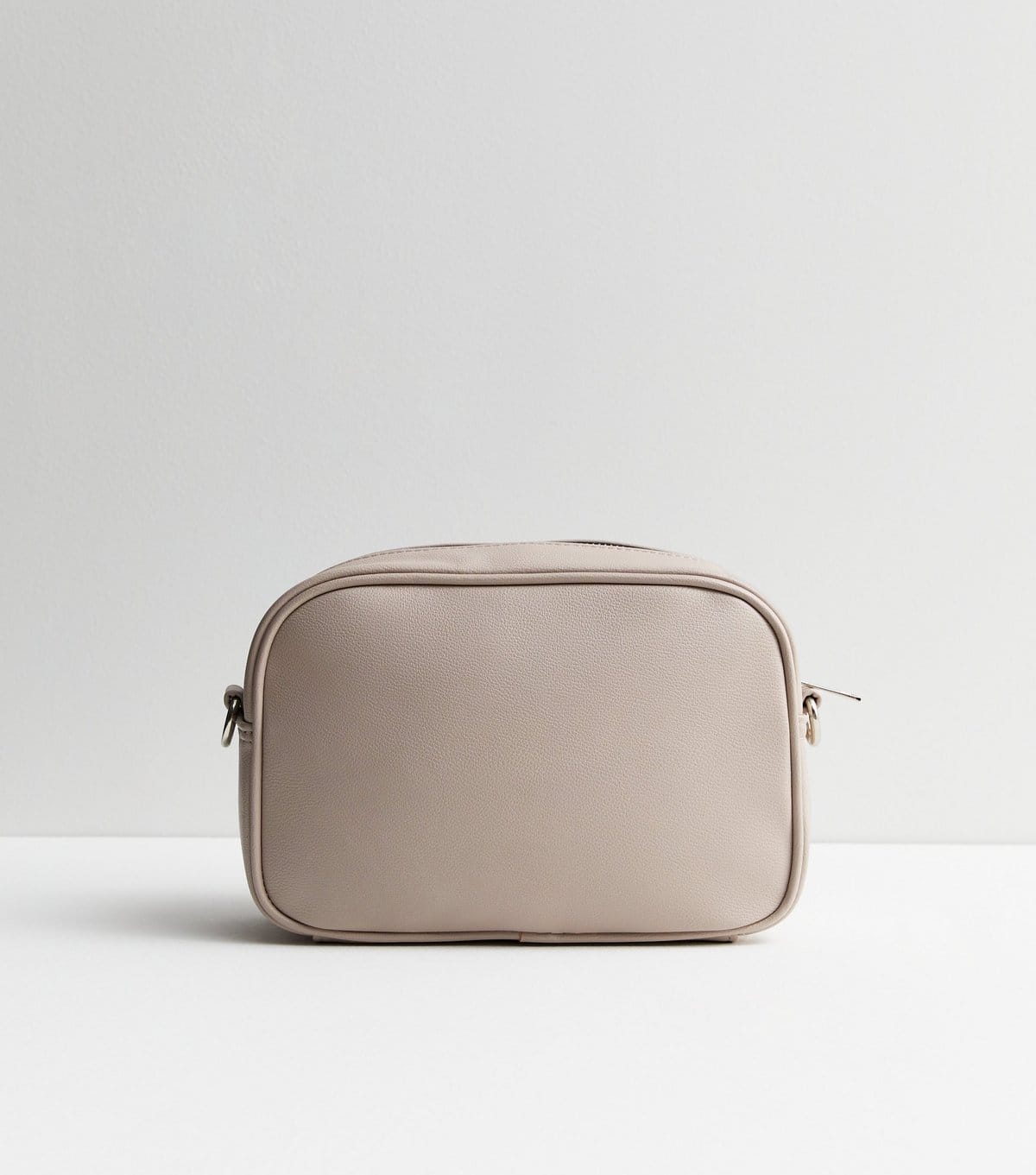 New Look Grey Leather-Look Webbed Cross Body Bag Vegan New Look - 4
