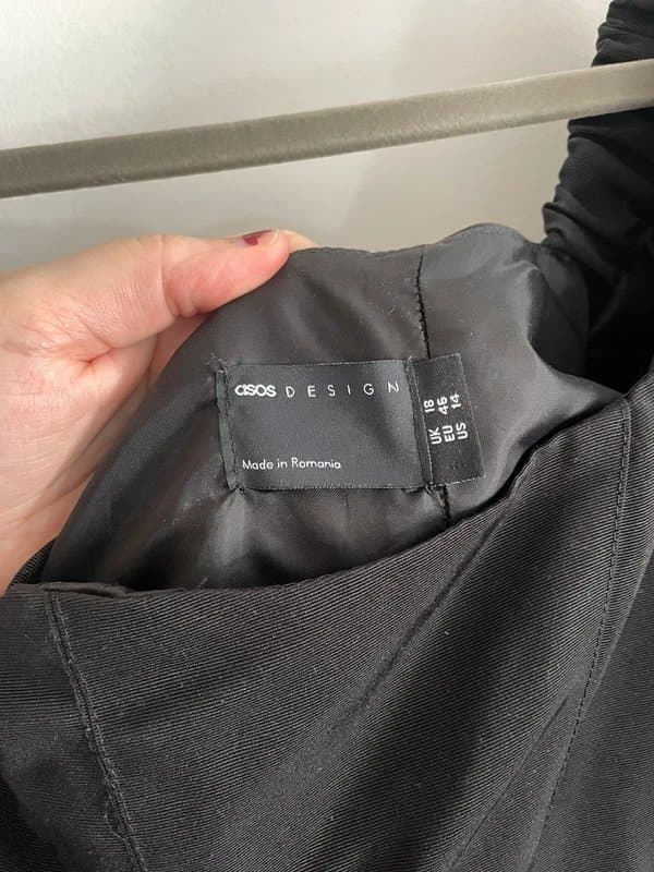 ASOS Design Black milkmaid style mini party dress