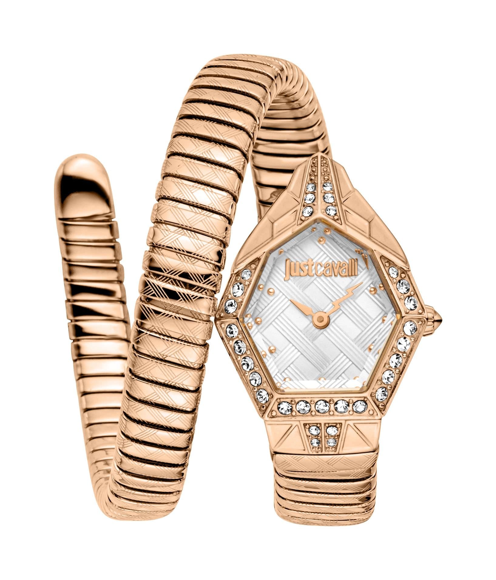 Just Cavalli Just Cavalli Women's JC1L303M0045 Ornato Snake Analog Watch for Women in Rose Gold