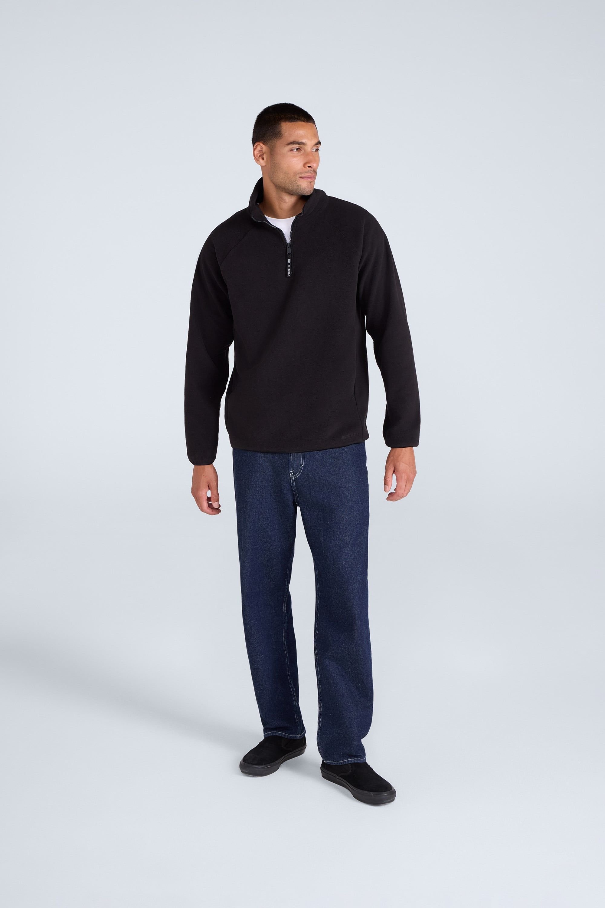 Animal Animal Men's 'Stockholm' Half Zip Breathable Soft Warm & Cosy Snug Fit Fleece in Jet Black - 2