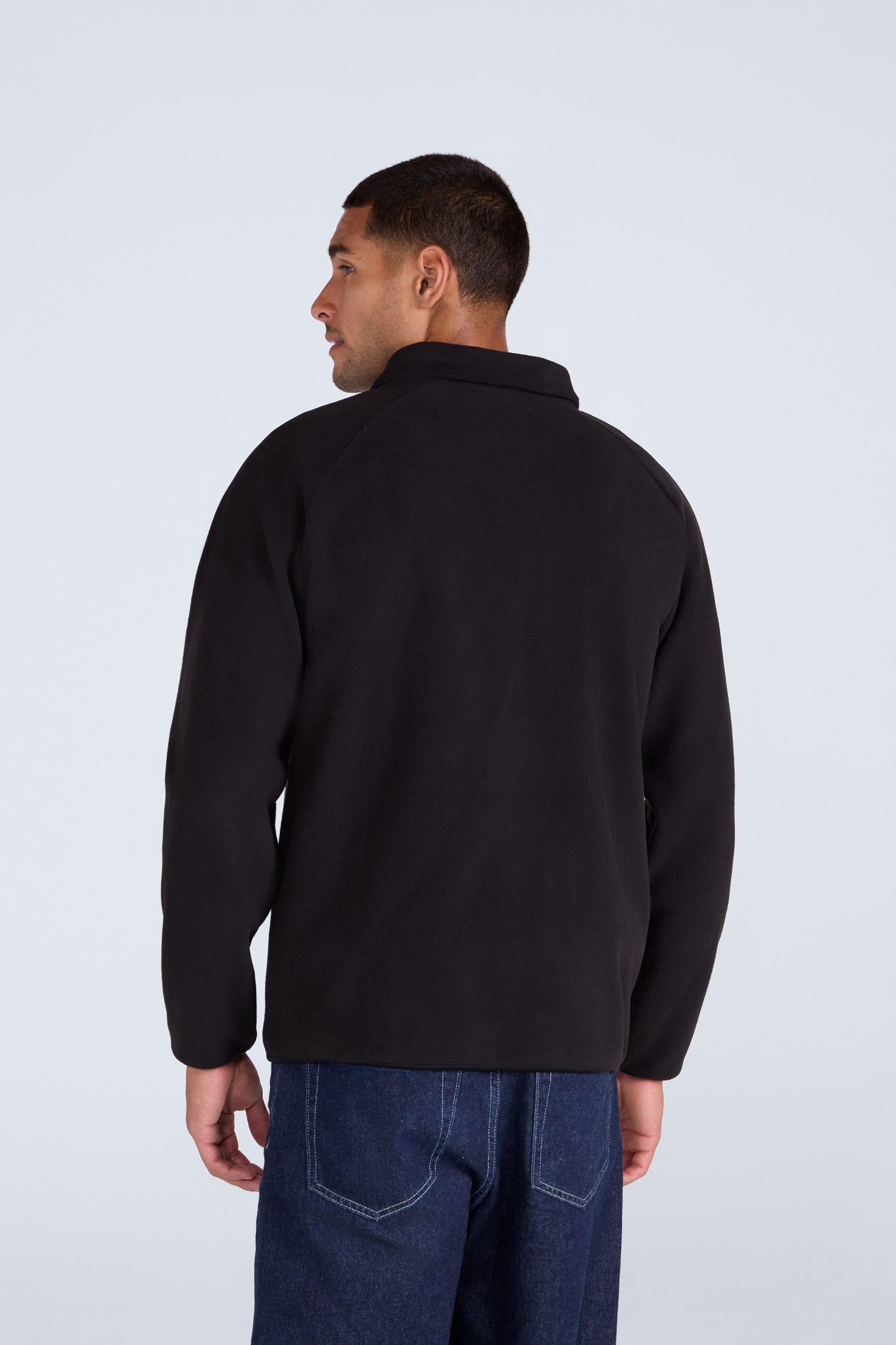 Animal Animal Men's 'Stockholm' Half Zip Breathable Soft Warm & Cosy Snug Fit Fleece in Jet Black - 3