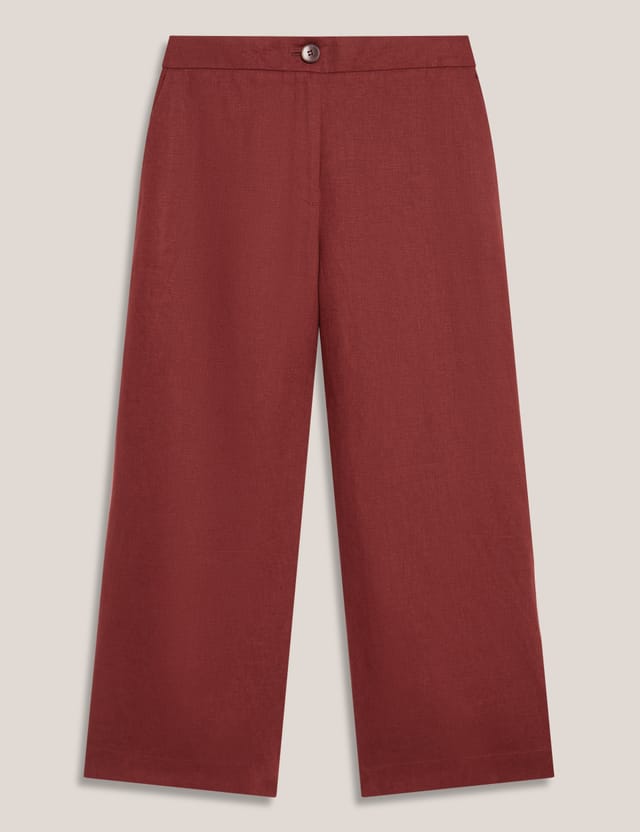 Hobbs London Hobbs London Women's Lillie High Waisted Culotte Trousers in Chocolate - 2
