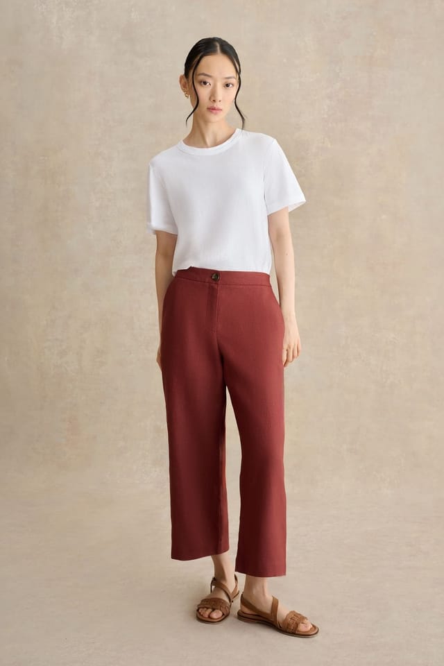 Hobbs London Hobbs London Women's Lillie High Waisted Culotte Trousers in Chocolate - 3