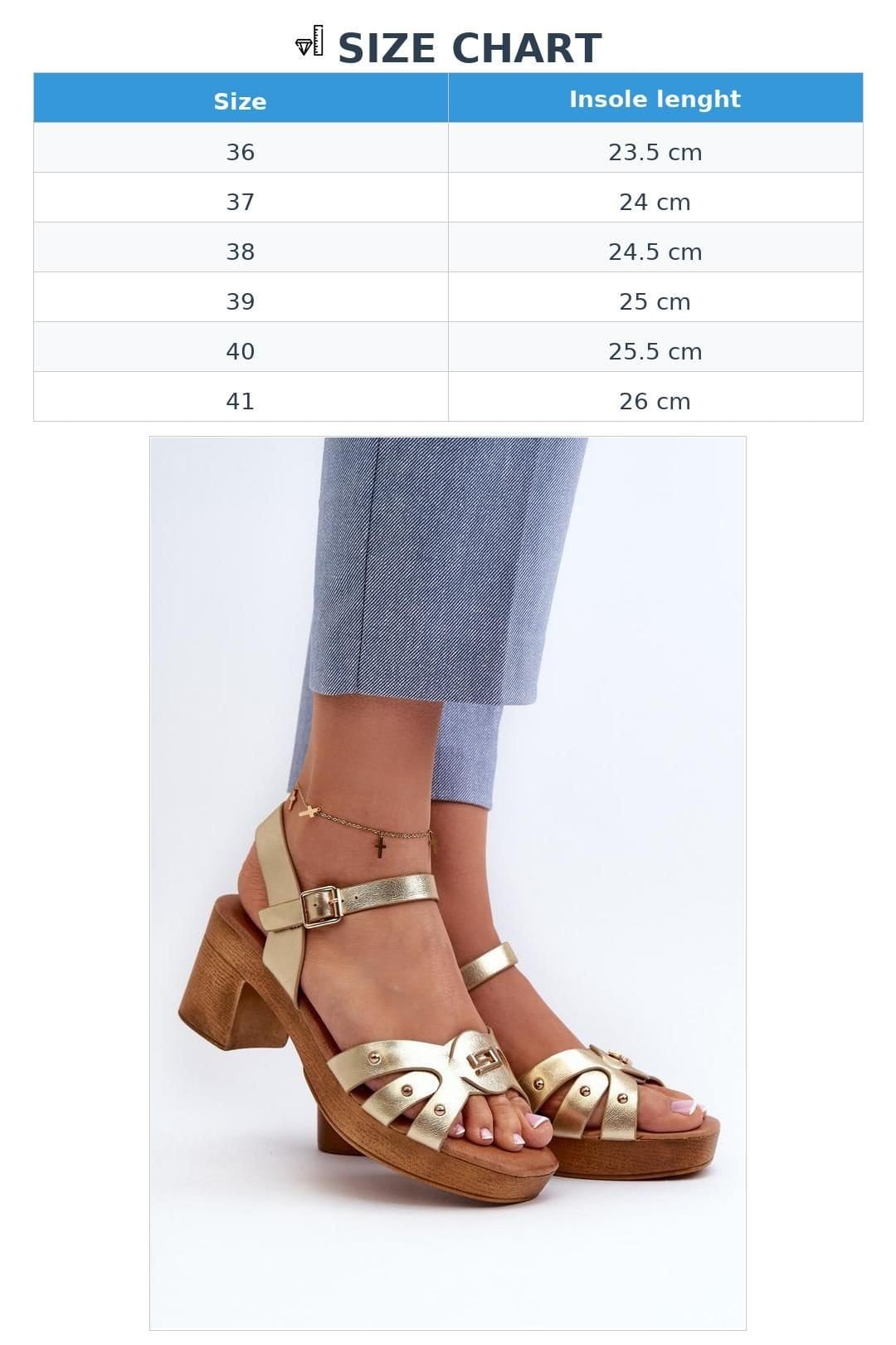 Love Lace Love Lace Women's Lightweight Heel Sandals with Soft Insole & Buckle Strap in Metallic Gold - 4