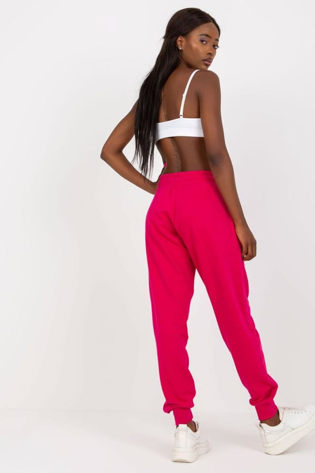 Love Lace Love Lace Women's High Waist Tie Sweatpants Elastic Waist Pockets in Fuchsia - 3