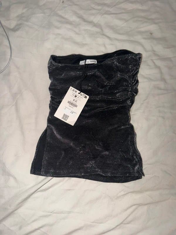 Bershka Strapless sparkly top
