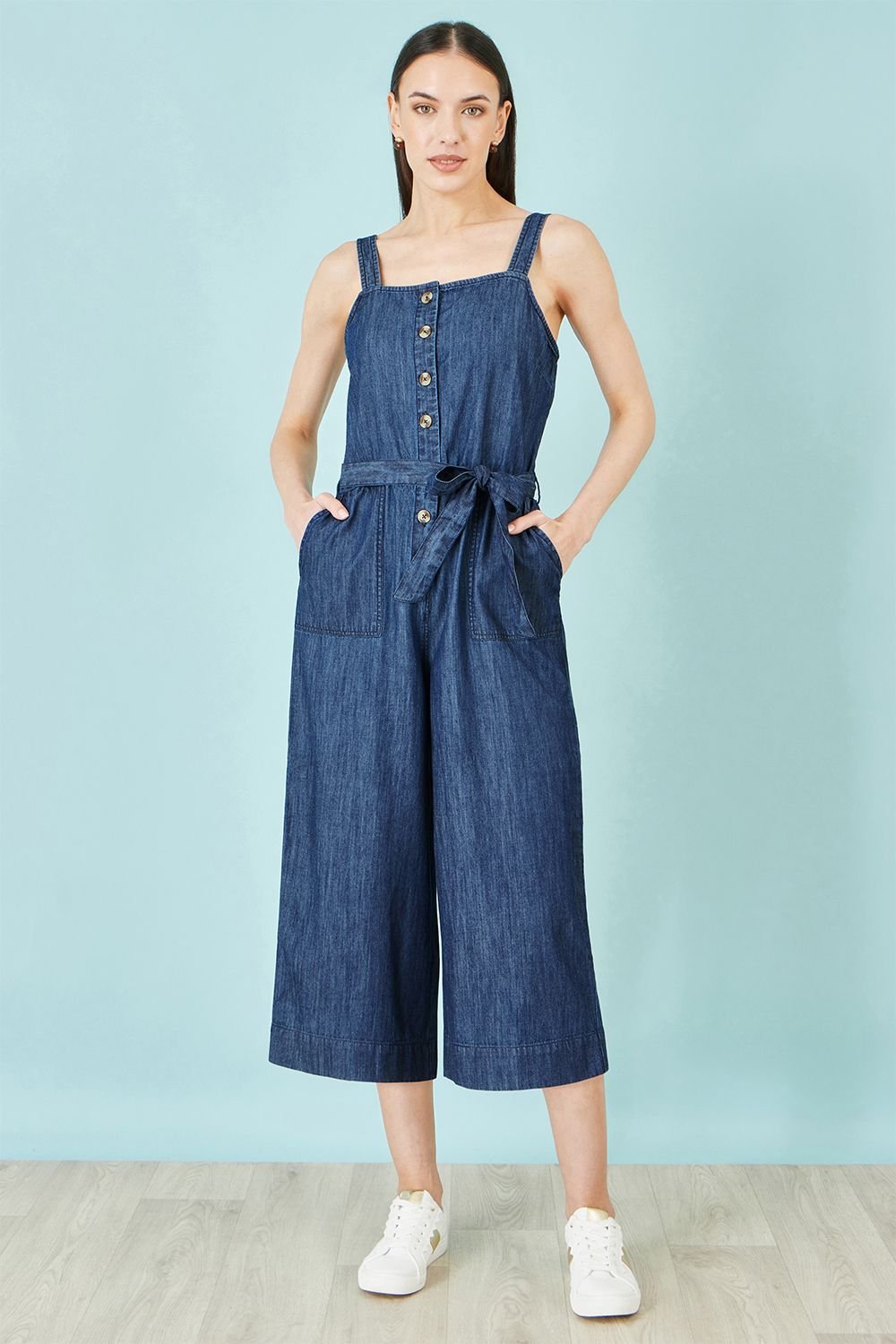 Yumi Yumi Women's Blue Chambray Button Through Jumpsuit - 3