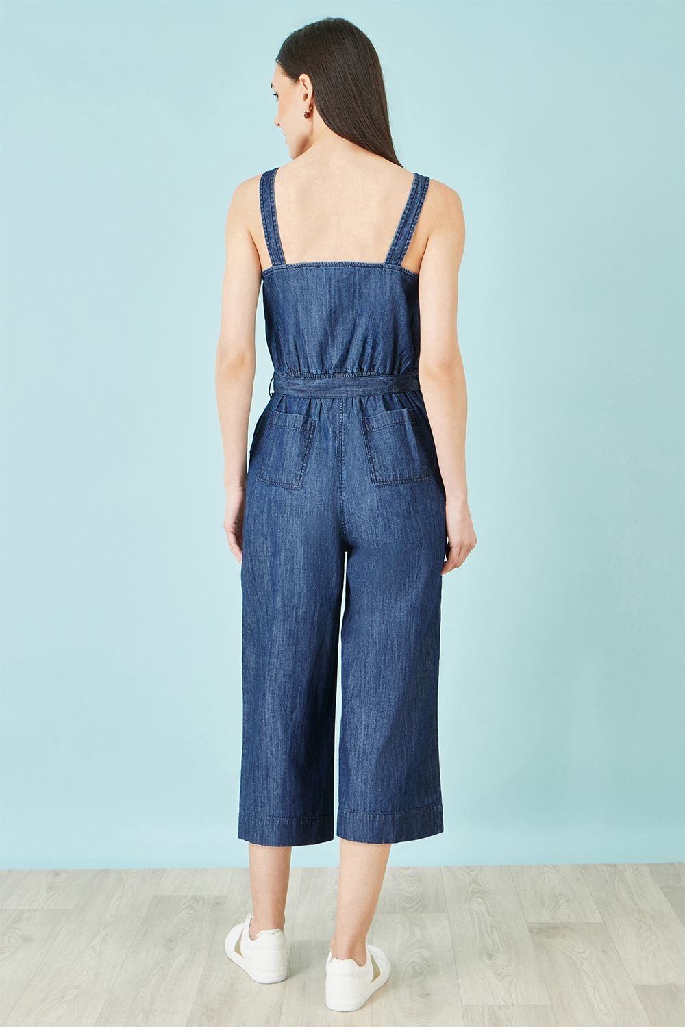 Yumi Yumi Women's Blue Chambray Button Through Jumpsuit - 4