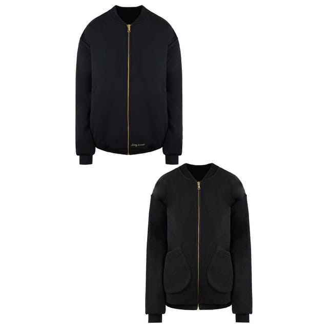 Gymshark Gymshark Women's Whitney Simmons Zip Up Black Reversible Oversized Jacket - 2
