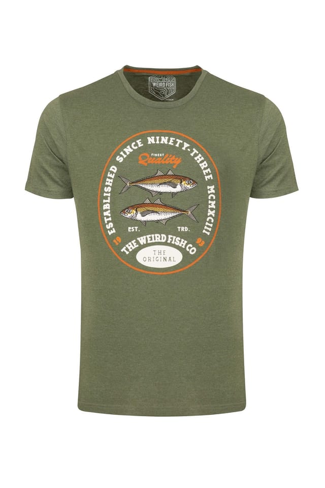 Weird Fish Weird Fish Men's Fish Stamp Front Print Graphic T-Shirt in Pale Green - 2