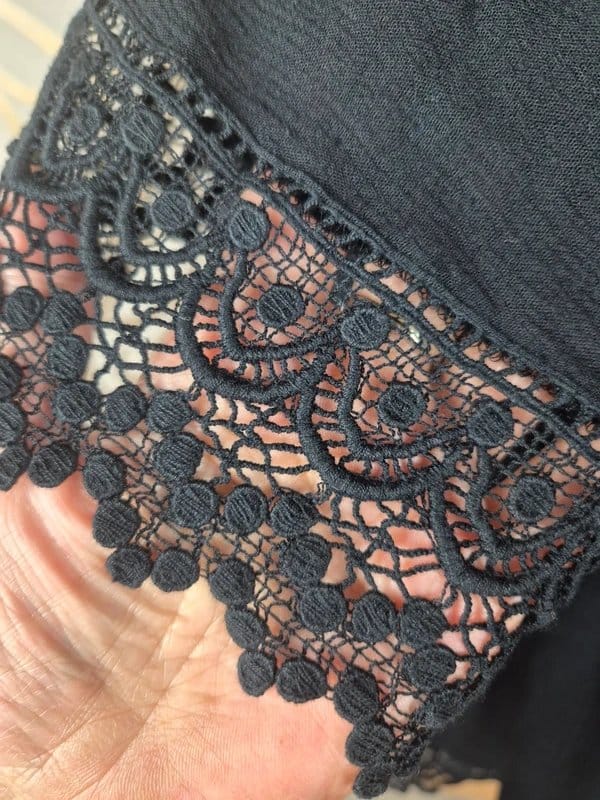 Love & Roses Black Lace Detail Beach Cover Dress Size 18