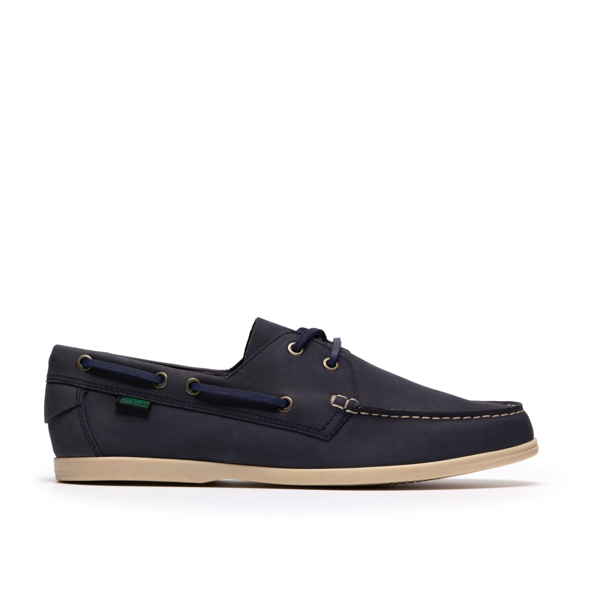 Clarks Clarks Men's Charmouth Lace Navy Nubuck Boat Shoes, Lace Up in Blue