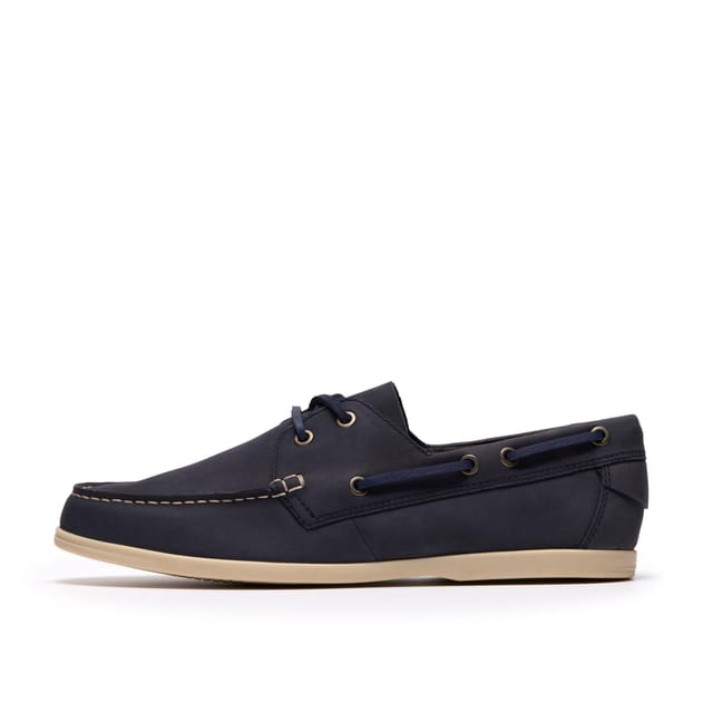 Clarks Clarks Men's Charmouth Lace Navy Nubuck Boat Shoes, Lace Up in Blue - 2