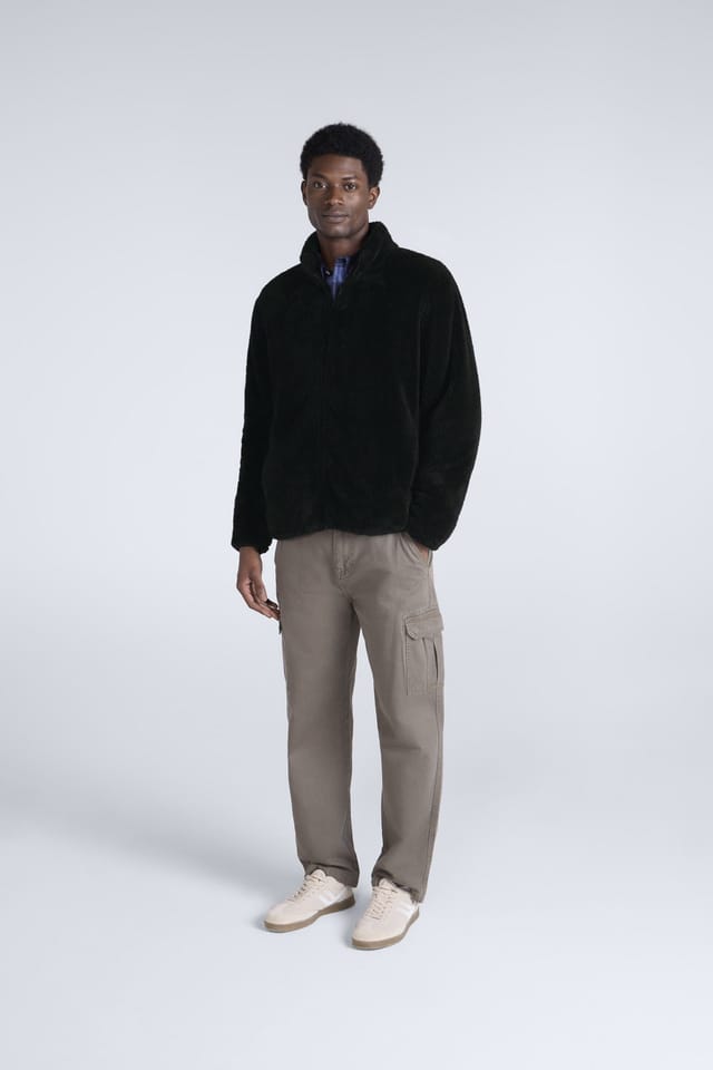 Animal Animal Men's 'Teddy' Full Zip Lightweight With Pockets Warm & Cosy Fleece Jacket in Jet Black - 2