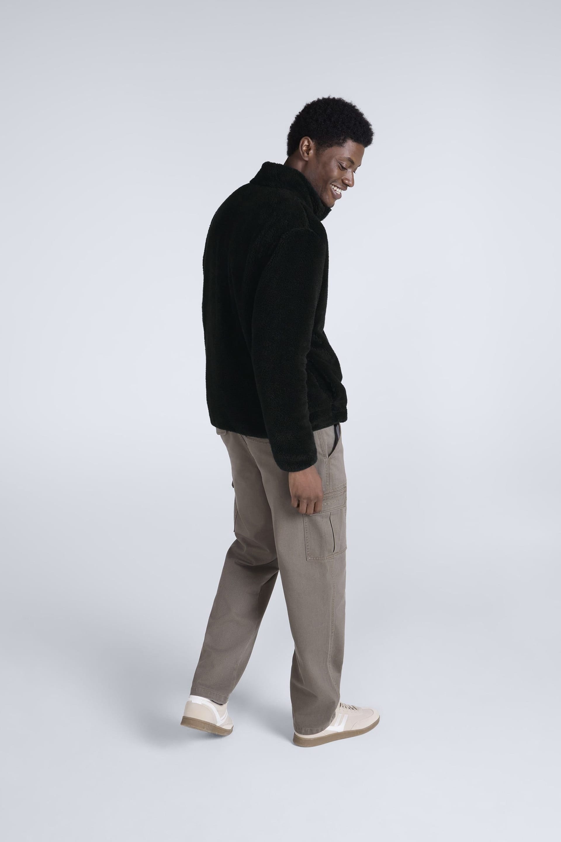 Animal Animal Men's 'Teddy' Full Zip Lightweight With Pockets Warm & Cosy Fleece Jacket in Jet Black - 4