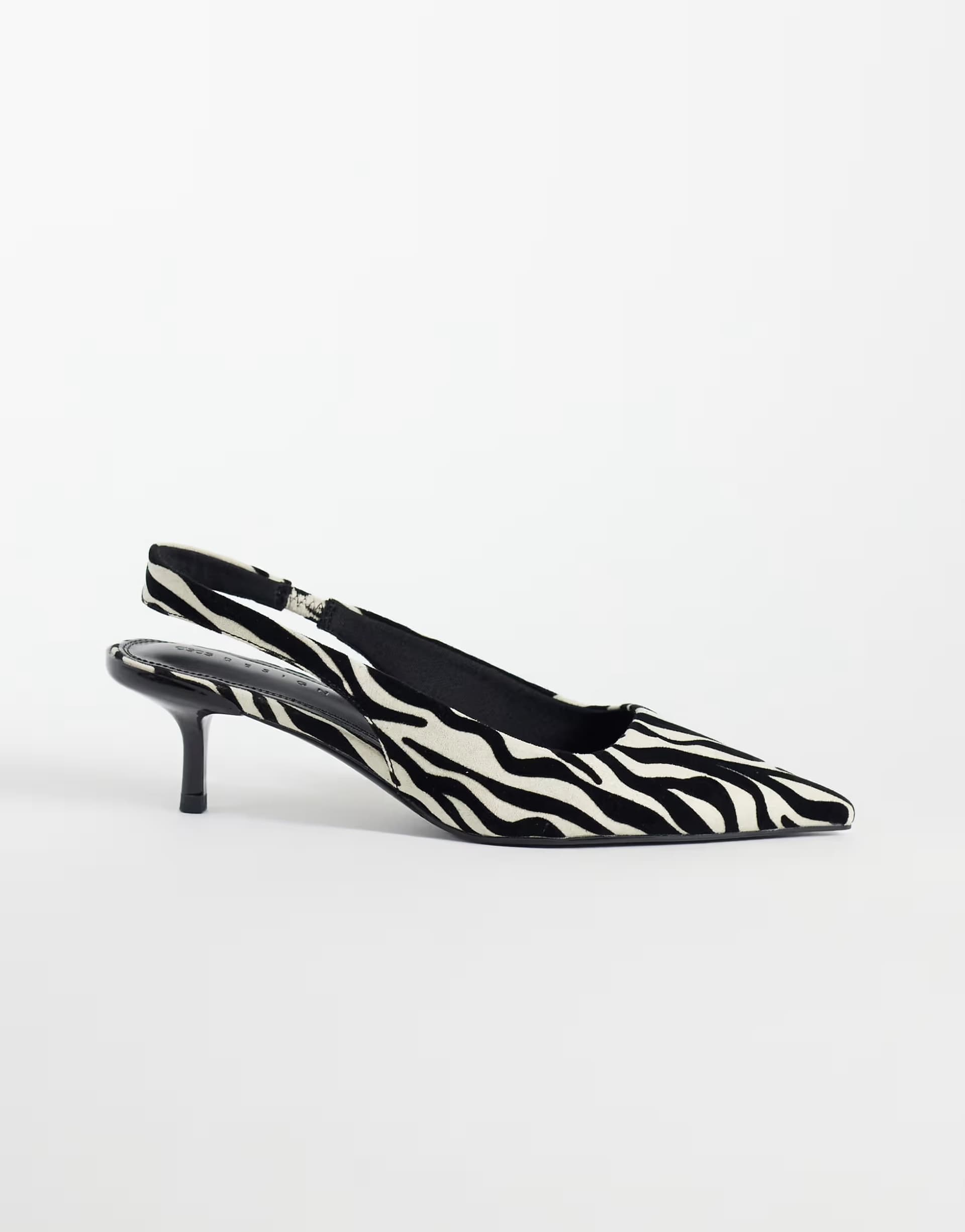 ASOS ASOS DESIGN Signature kitten heeled shoes in zebra